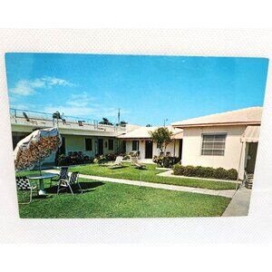 Vintage Sunray Lodge Motel Postcard, Hollywood, Florida